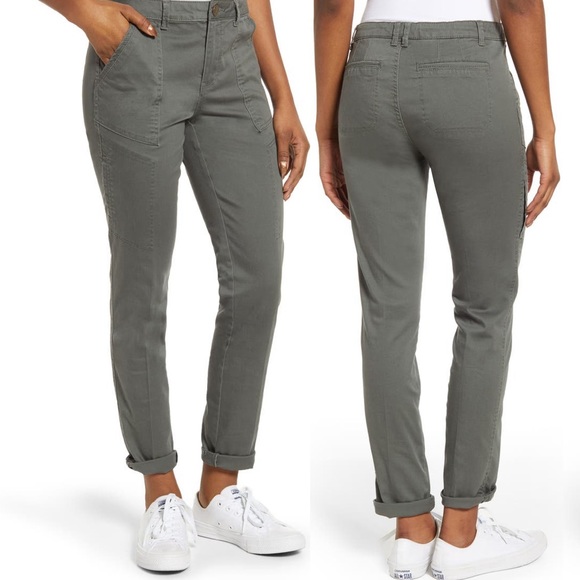 Wit & Wisdom Pants - High-Waist Green Cargo Pants, Size 12
